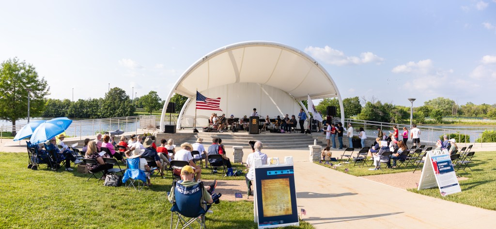 Photo of the crowd and stage at the reading of the Declaration of Independence - July 8, 2026