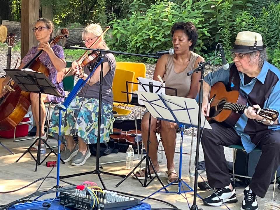 Members of the Back Porch Revue playing at the Spring Valley Nature Center 2025